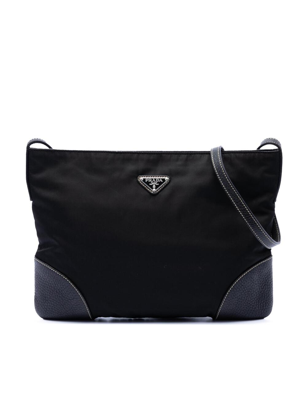 Prada Vitello Daino Trimmed Tessuto Zip #295779P55B